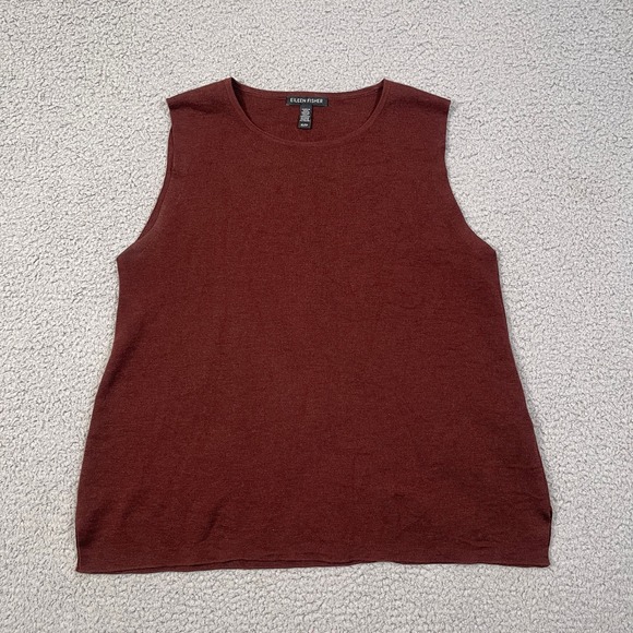 Eileen Fisher Tank Top Womens XS Brown Italian Superfine Merino Wool Cozy Soft - Picture 2 of 10